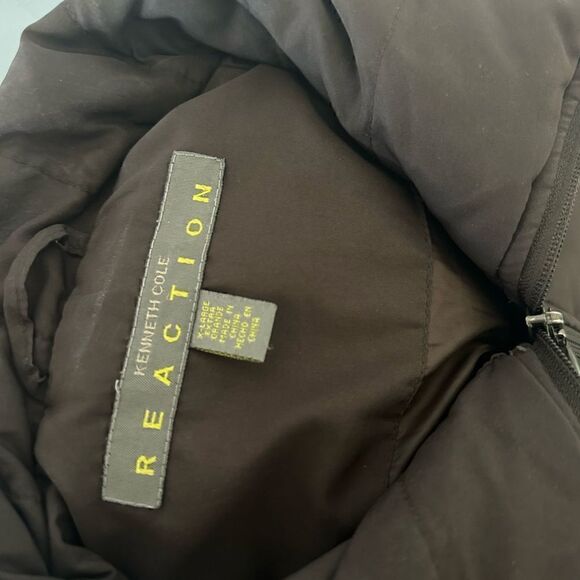 Kenneth Cole Reaction Womens XL Brown Full ZIP Puffer Jacket - Picture 6 of 7